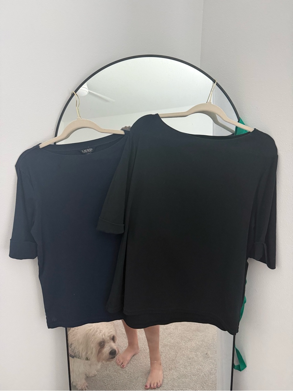 Ralph Lauren Black and Navy Short Sleeve Crewneck Tops